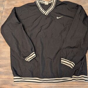 vintage 90s Nike black nylon V-neck pullover windbreaker